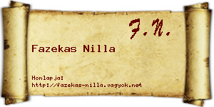 Fazekas Nilla névjegykártya